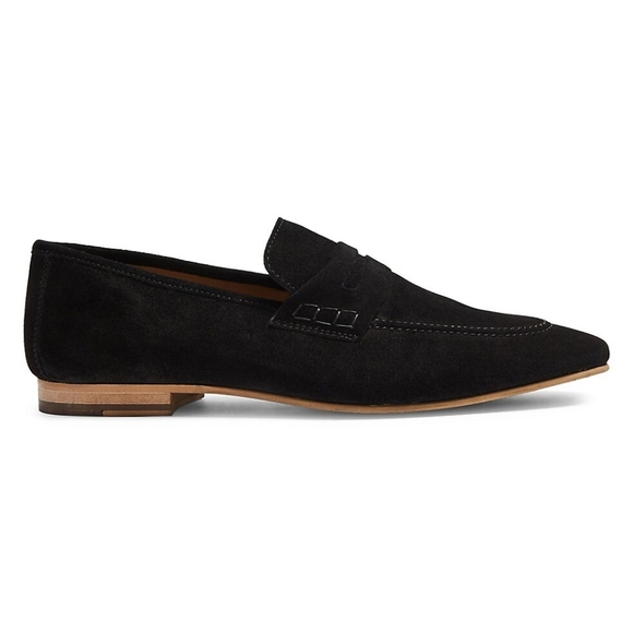 Topman Colburn Suede Penny Loafers black size 12 - Picture 2 of 9